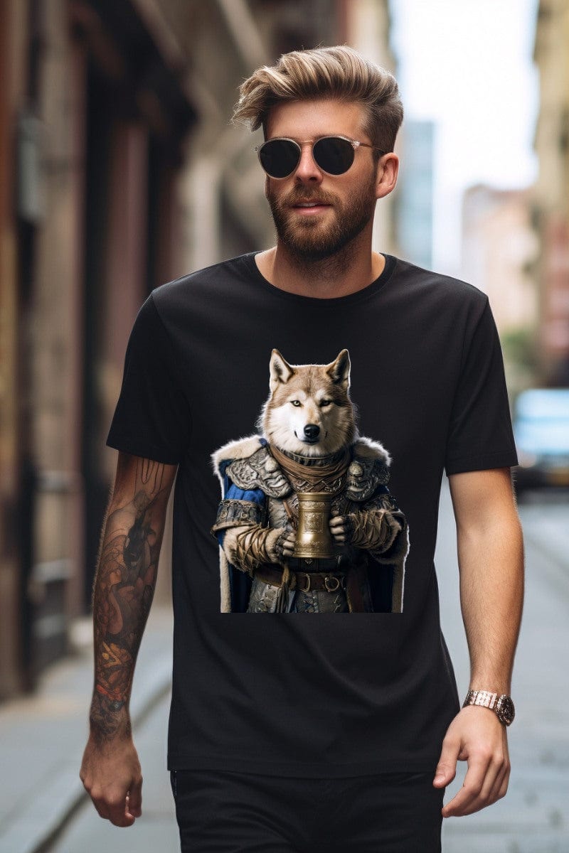 Viking Dog with Stein - Men's AS Colour, Staple Crew Tee