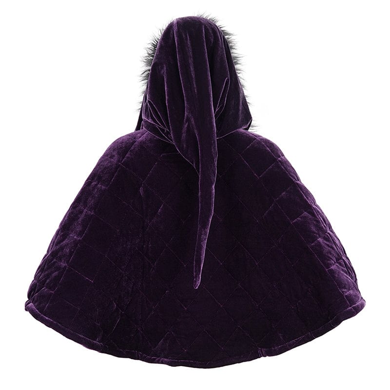 Purple Pixie Quilted Velvet Cloak