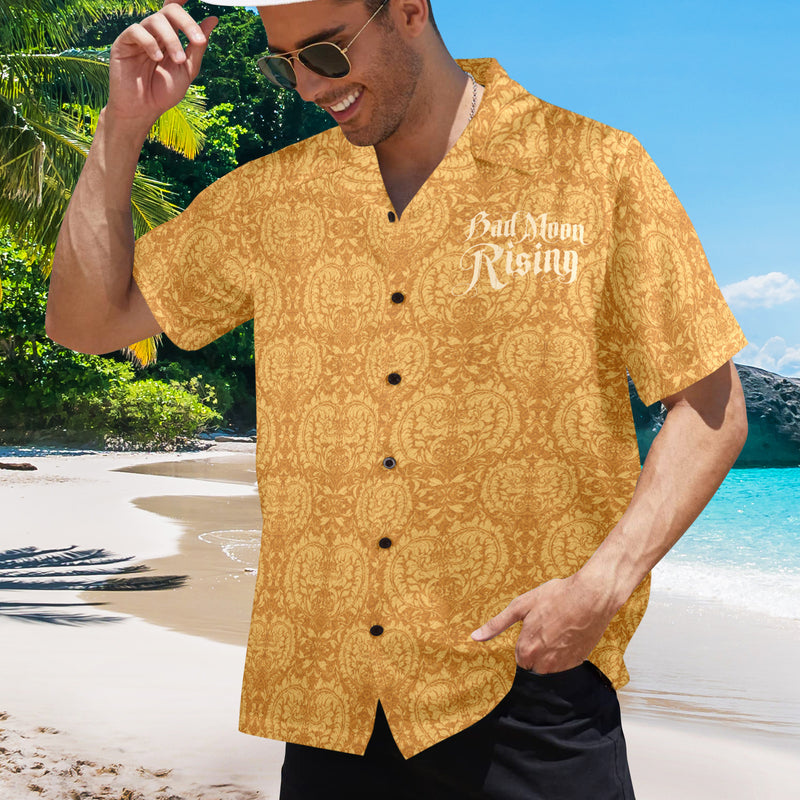 Bad Moon Rising Button Up Short Sleeve Shirt, Non-USA Delivery