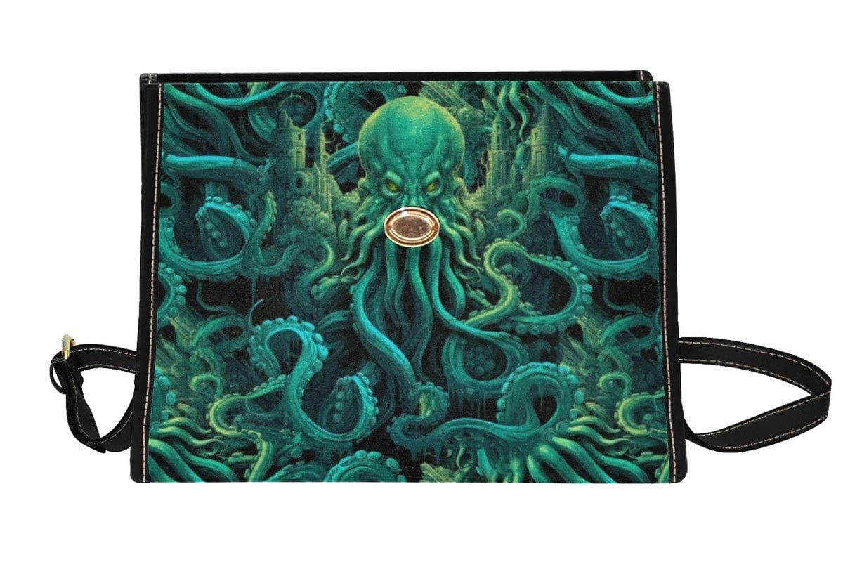 cthulhu dark green kraken satchel handbag