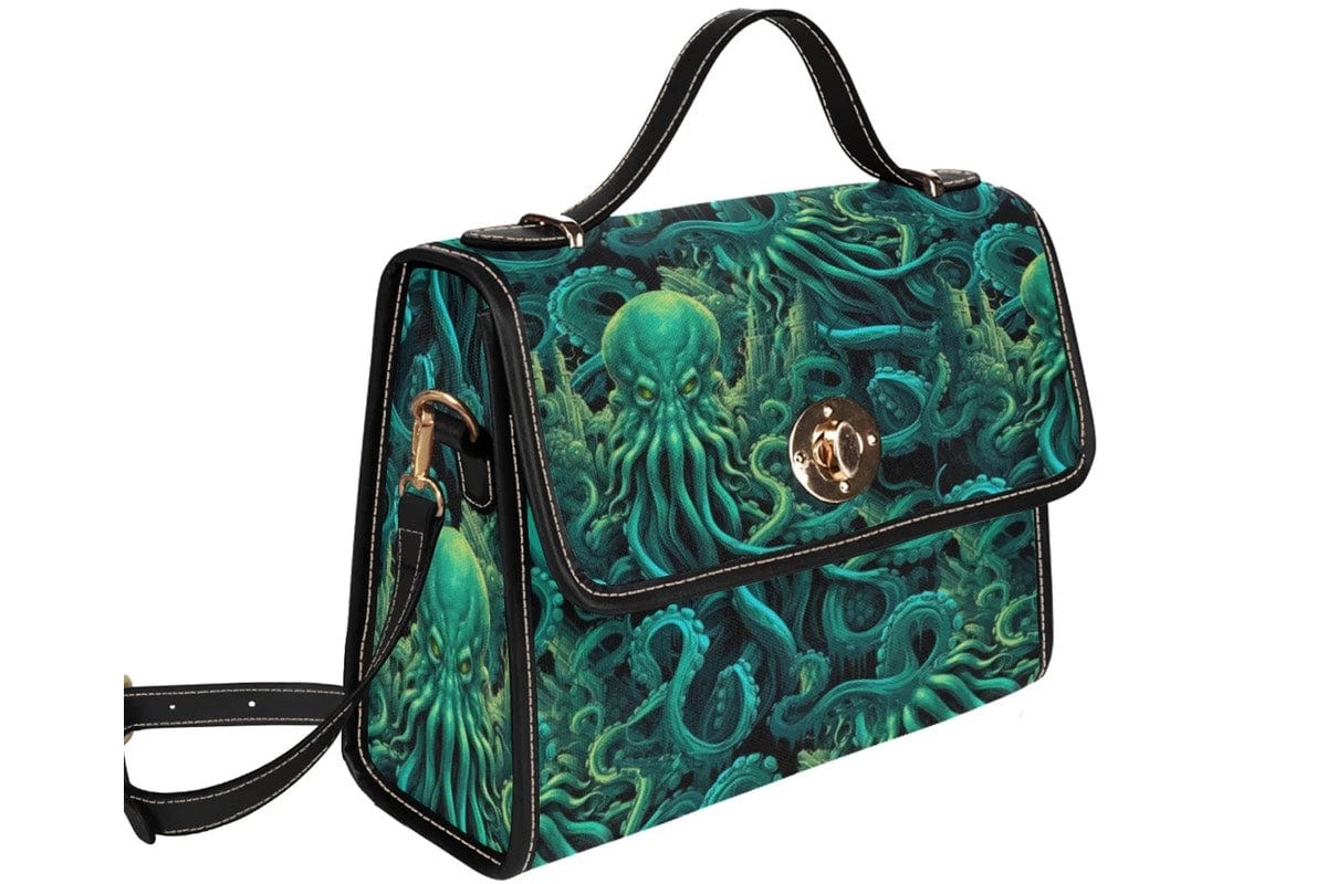 cthulhu dark green kraken satchel handbag 3