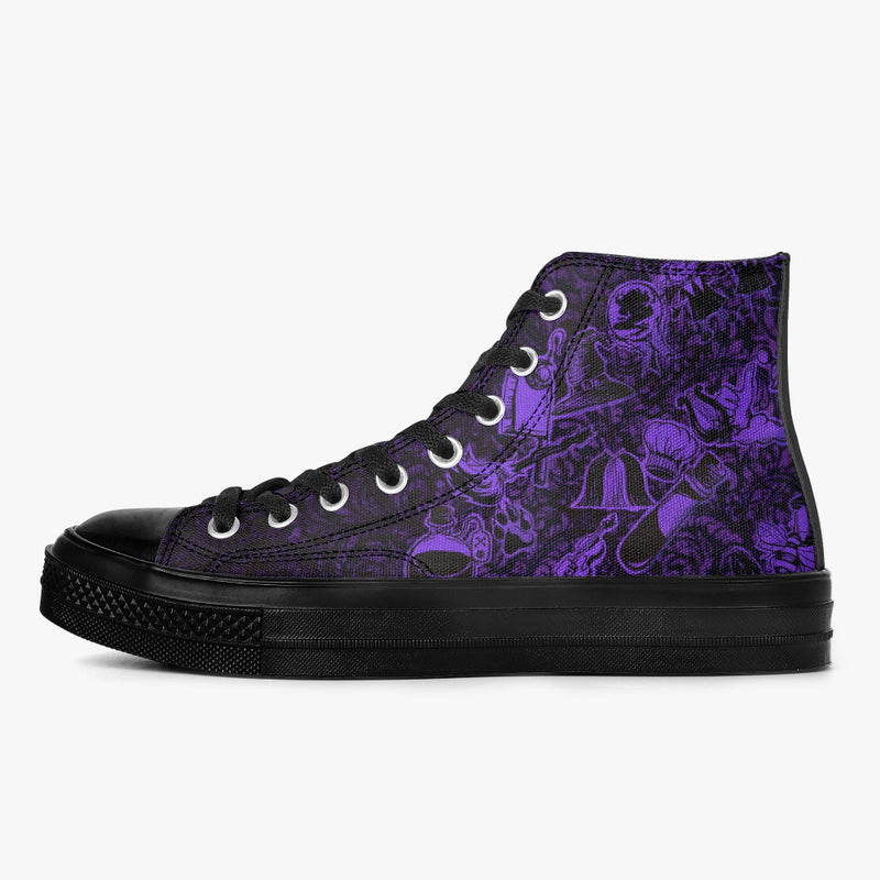 Grim Reader High top sneakers for Blood on the Clocktower players - side view close up