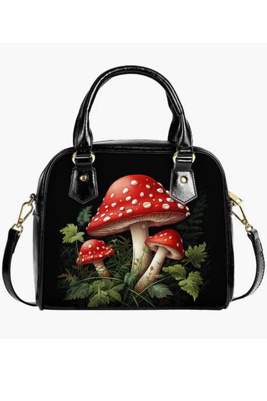 bright red and white toadstool mushroomcore handbag