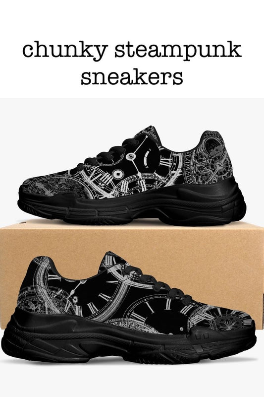chunky breathable mesh steampunk sneakers