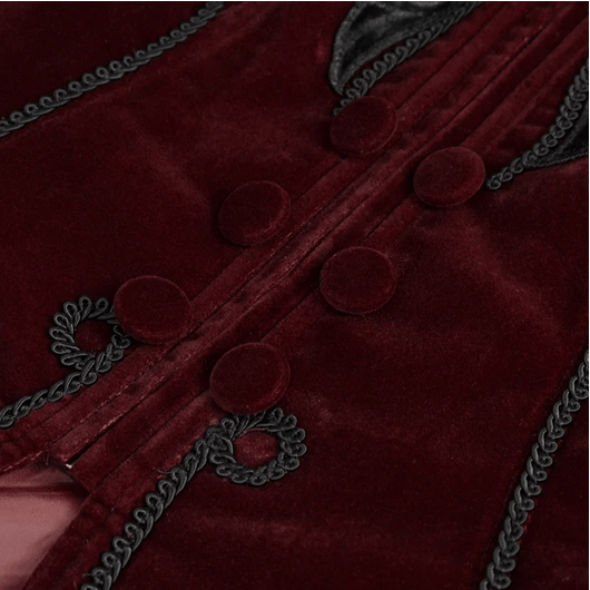 Gothic Victorian Dark Red Velvet Women's Jacket