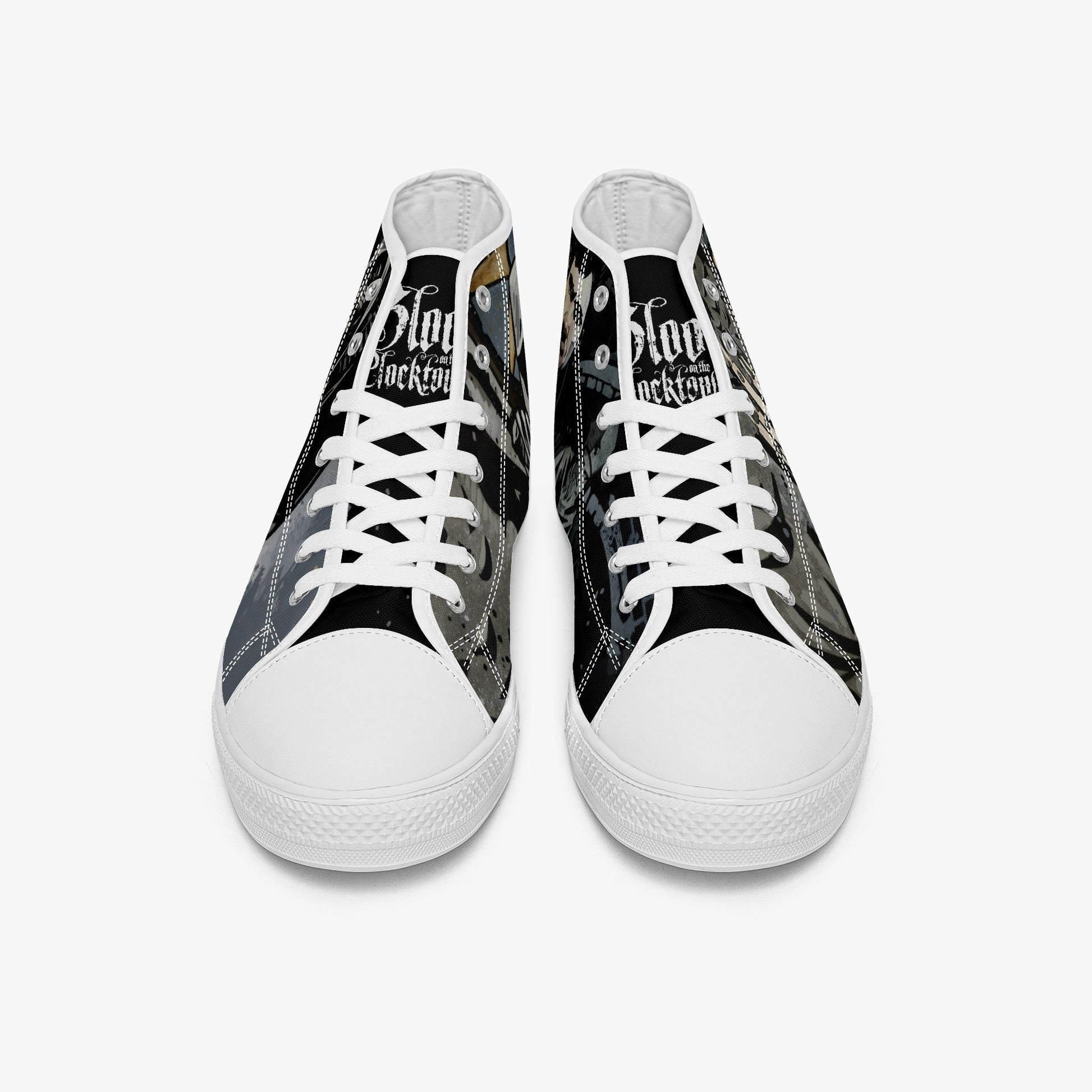Ta-al Clocktower Van Fleet artwork white sole high top sneakers 4