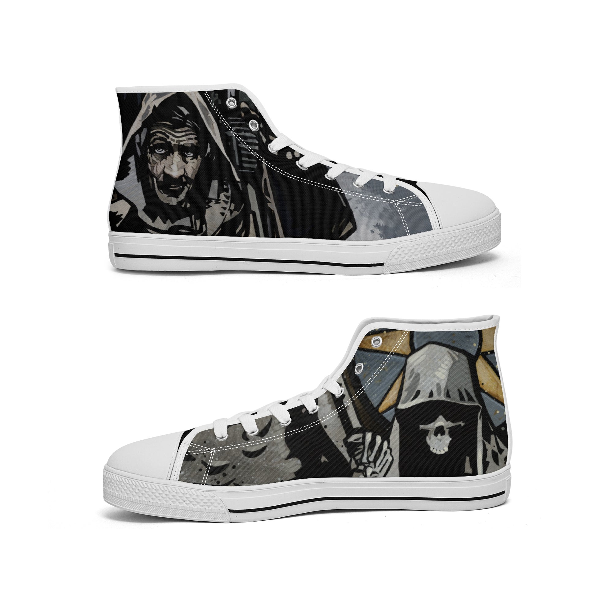 Ta-al Van Fleet artwork white sole high top sneakers clocktower.jpg