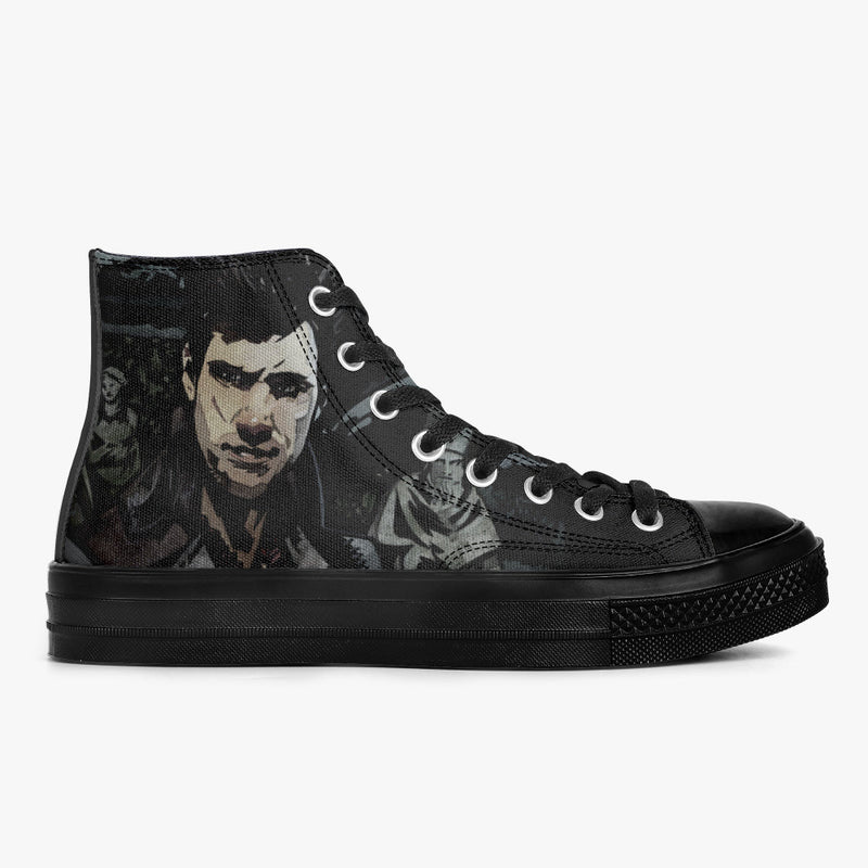 Ta-al high top sneaker showing the Ta-al figure from the Blood on the Clocktower Grimoire game edition