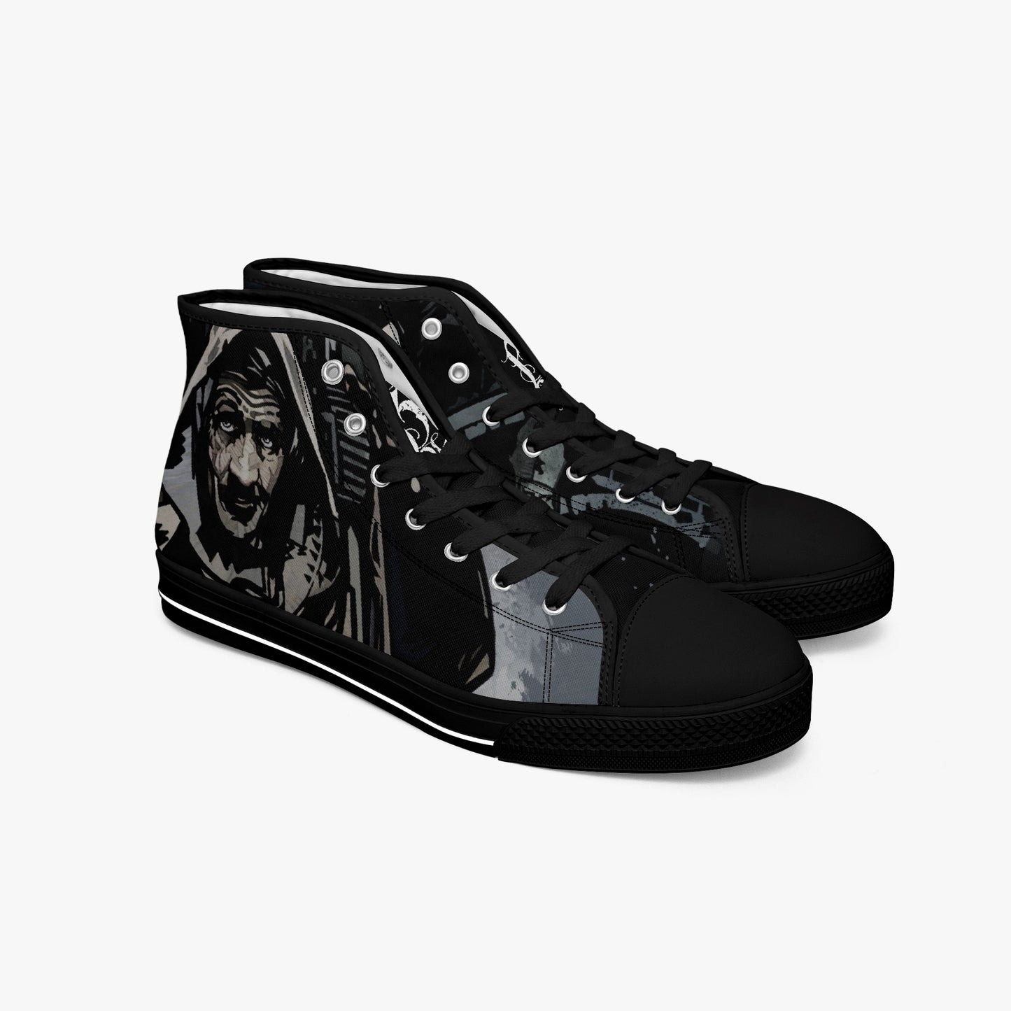 black sole retro skater sneakers for blood on the clocktower board gamers Ta-Al 5