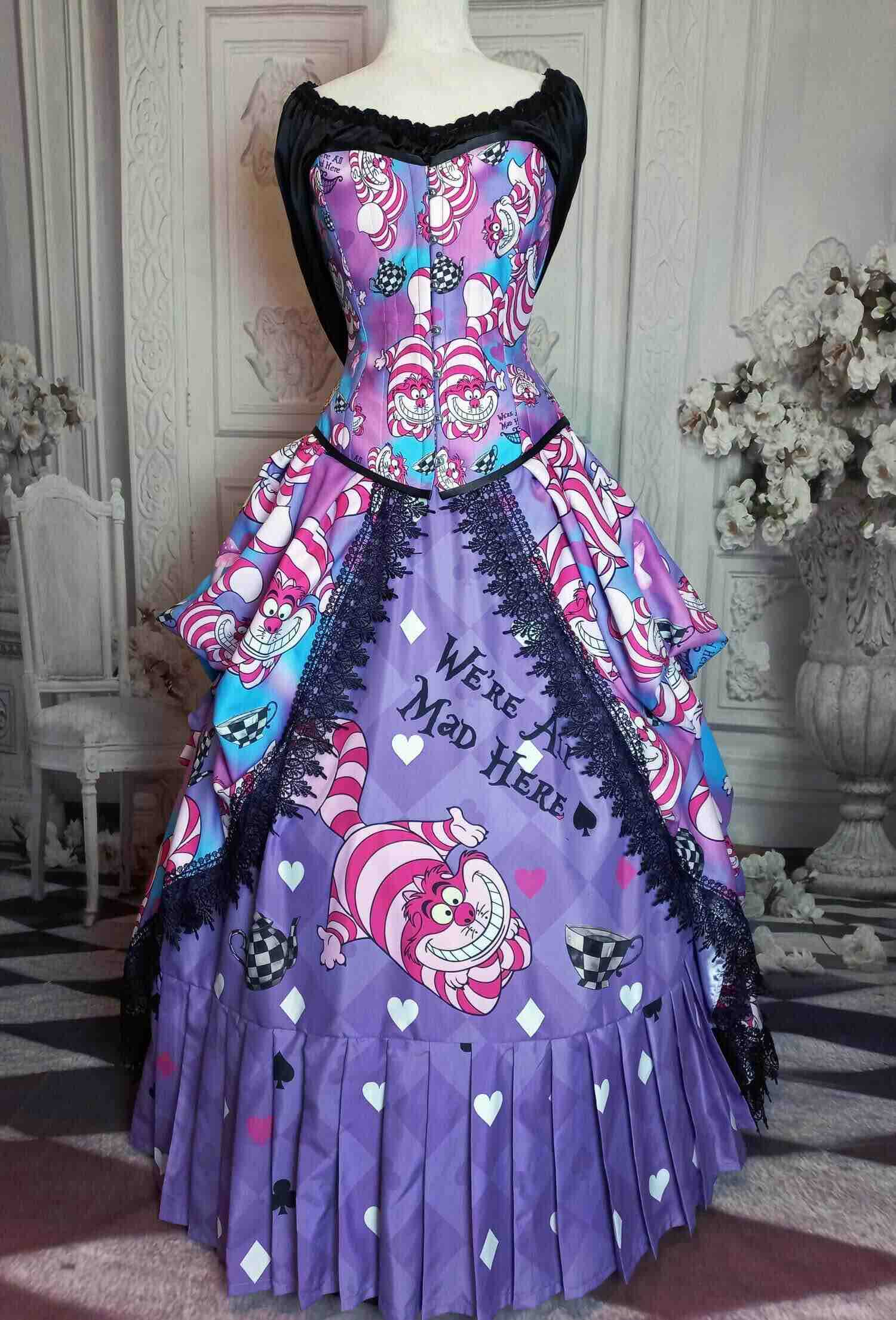 Princess Dress Cat Prom Dress Cheshire Cat Corset Dress Victorian