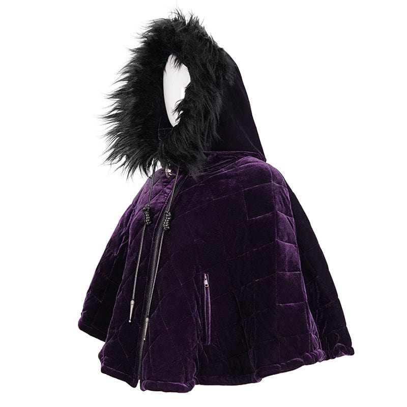 Purple Pixie Quilted Velvet Cloak