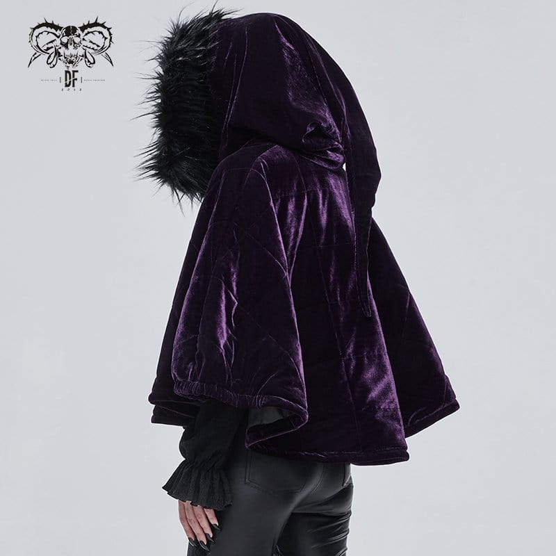 Purple Pixie Quilted Velvet Cloak