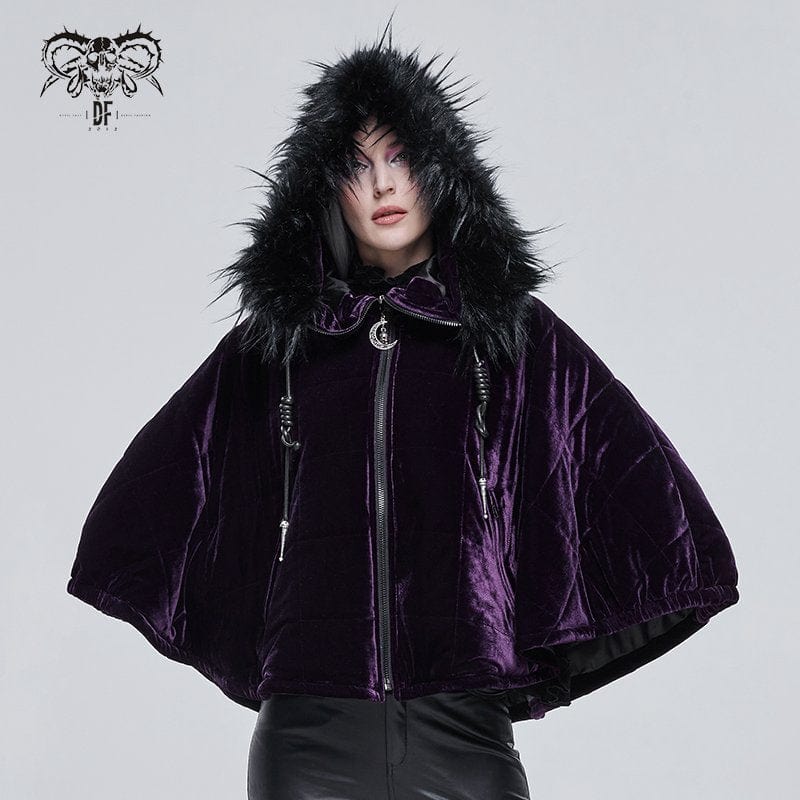 Purple Pixie Quilted Velvet Cloak