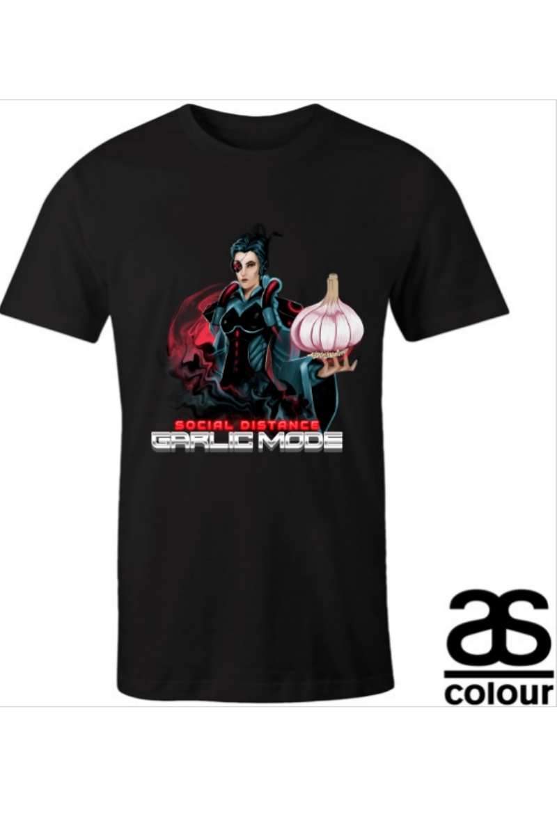 AS Colour Staple Crew Neck men's t-shirt with Social Distance Garlic Mode graphic by Gallery Serpentine