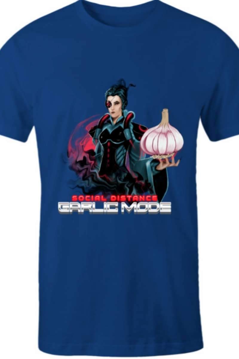 Men's Social Distance Garlic Mode Navy t-shirt