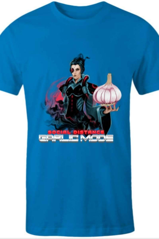 Men's Social Distance Garlic Mode aqua t-shirt