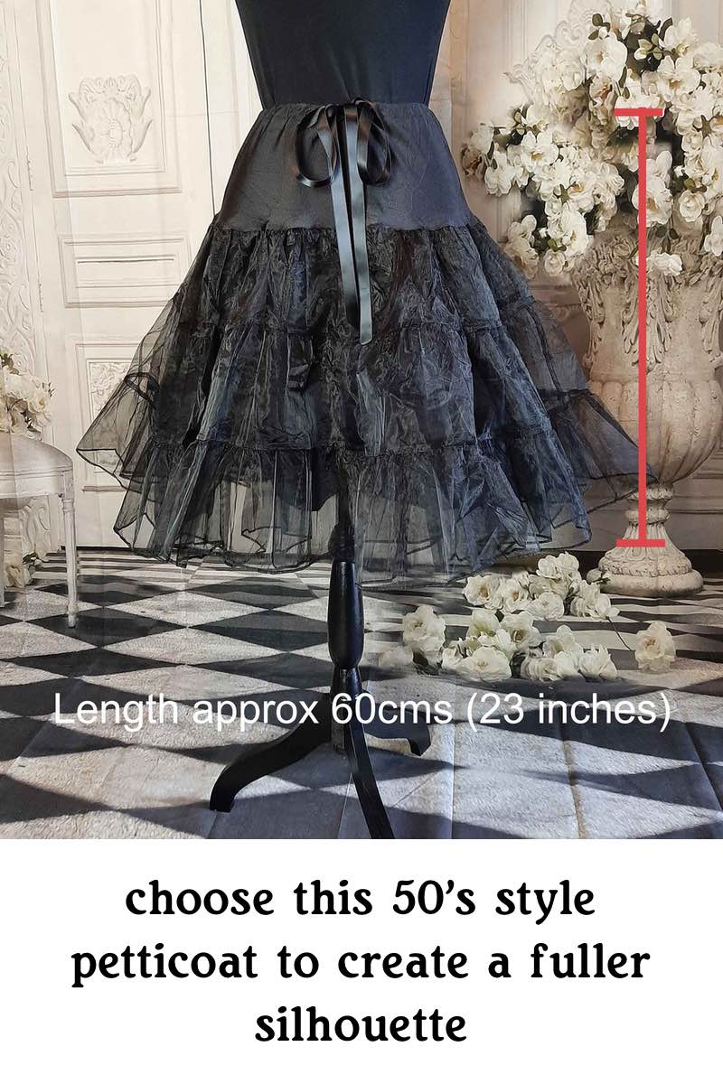 black tulle 50's silhouette petticoat