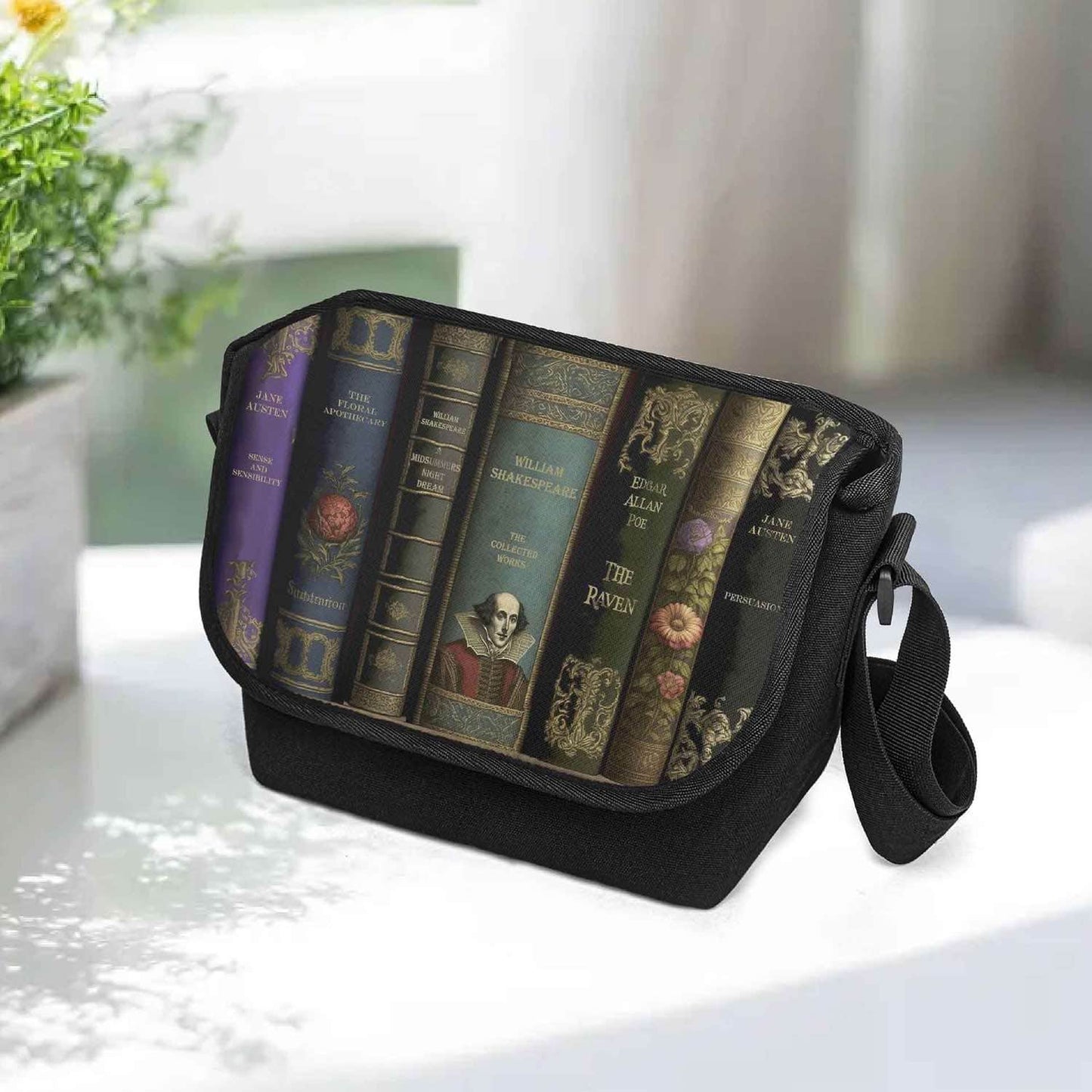 Dark Academia Classic Literature Messenger Bag