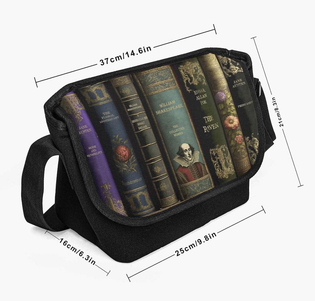 Dark Academia Classic Literature Messenger Bag