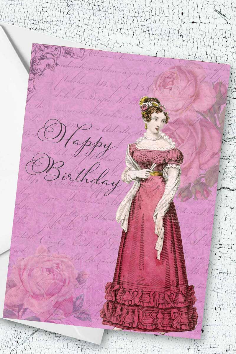 Jane Austen Printable Steampunk Card - Instant Download