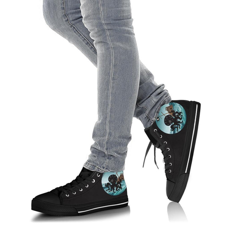 Happy Pirate Kraken pirate ship canvas sneakers