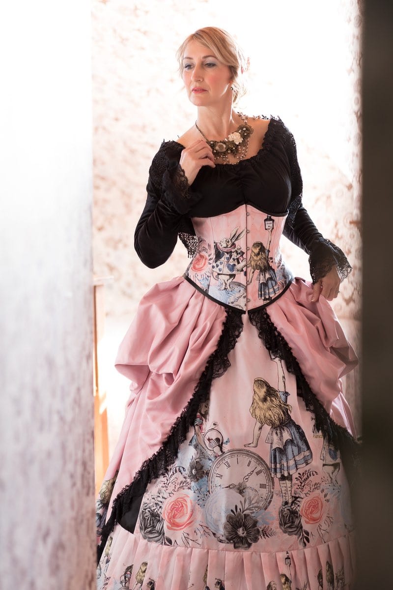 Alice in Wonderland Victorian Corset Gown