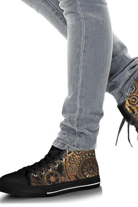 man walking to a steampunk festival in Gallery Serpentine steampunk clockwork sneakers