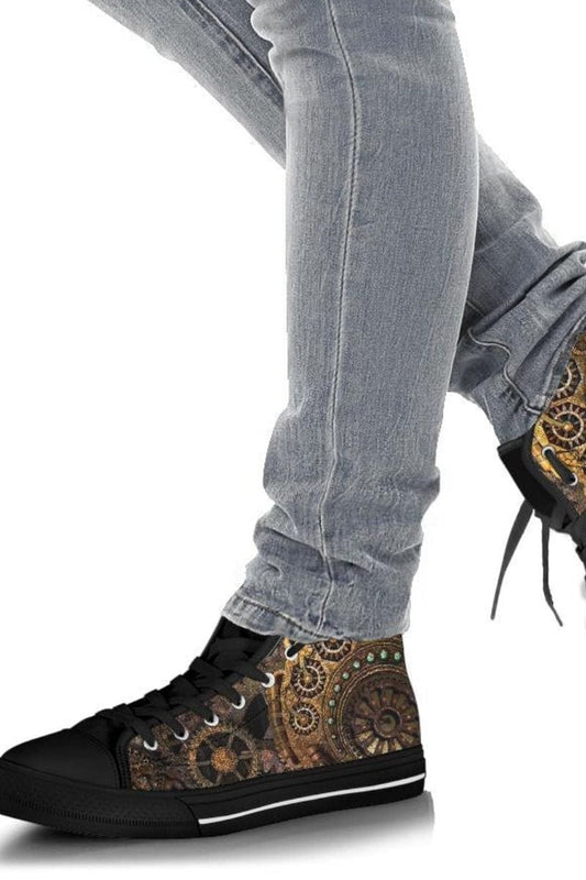 man walking to a steampunk festival in Gallery Serpentine steampunk clockwork sneakers