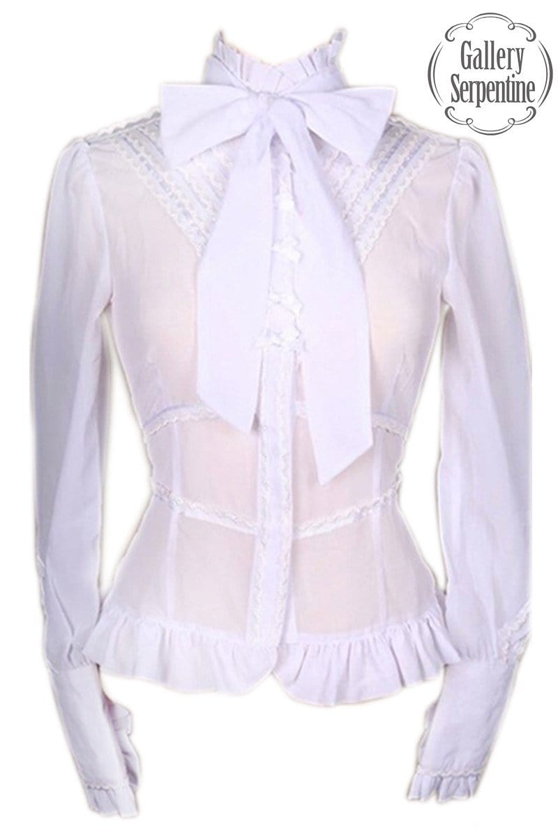 White gothic lolita victorian blouse