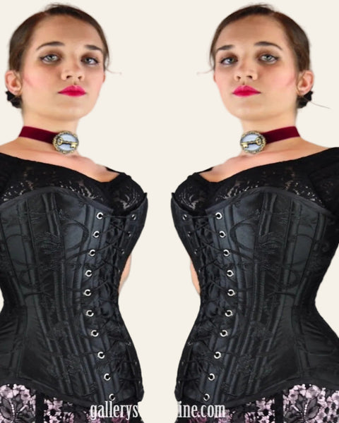 Victorian style over bust Femme Fatale steel boned corset made for Gallery Serpentine in Australia
