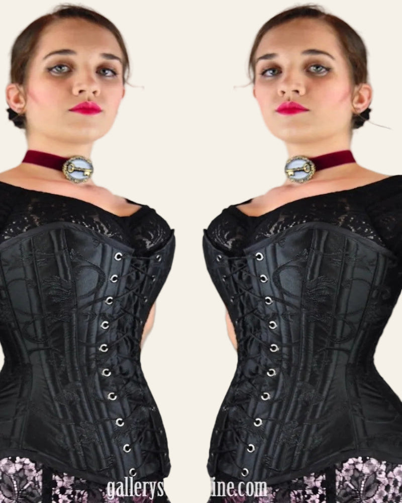 Victorian style over bust Femme Fatale steel boned corset made for Gallery Serpentine in Australia