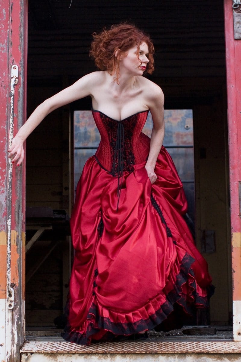 Red Gothic Wedding Dress  custom made red corset wedding dress – Gallery  Serpentine