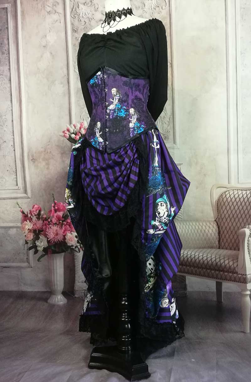 Dark Alice Purple Alice Under bust Victorian Corset
