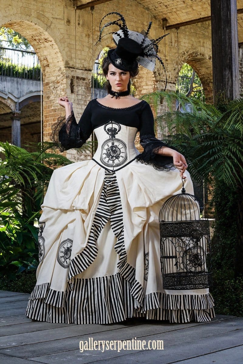 Black steampunk store wedding dress
