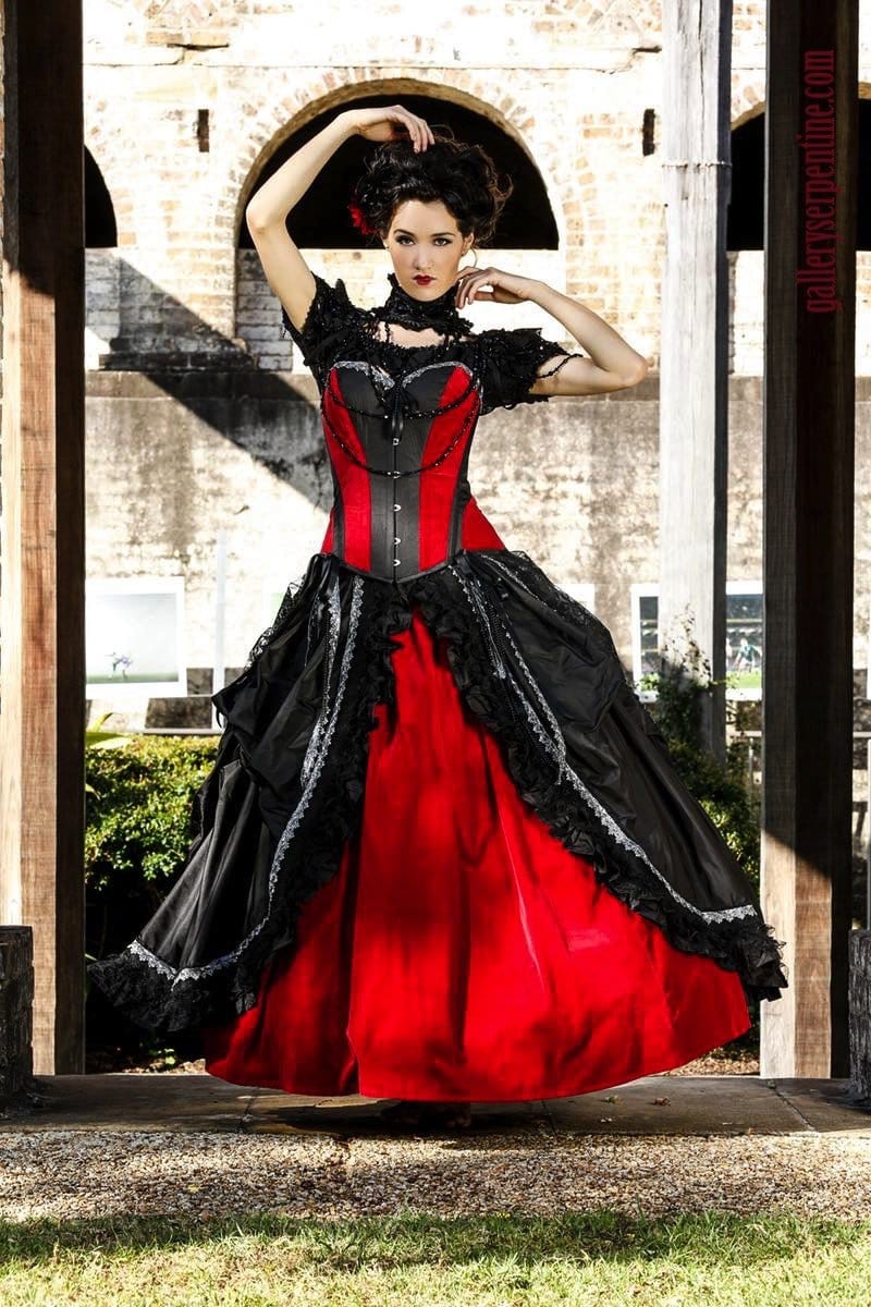 Cinch your waist & feel gothic romance on your gothic wedding day in this custom made quality gothic & amazing wedding dress