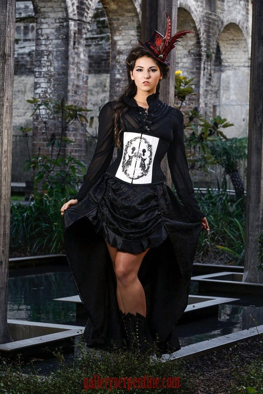 gothic baroque or steampunk high low victorian bustle skirt hand made in Australia