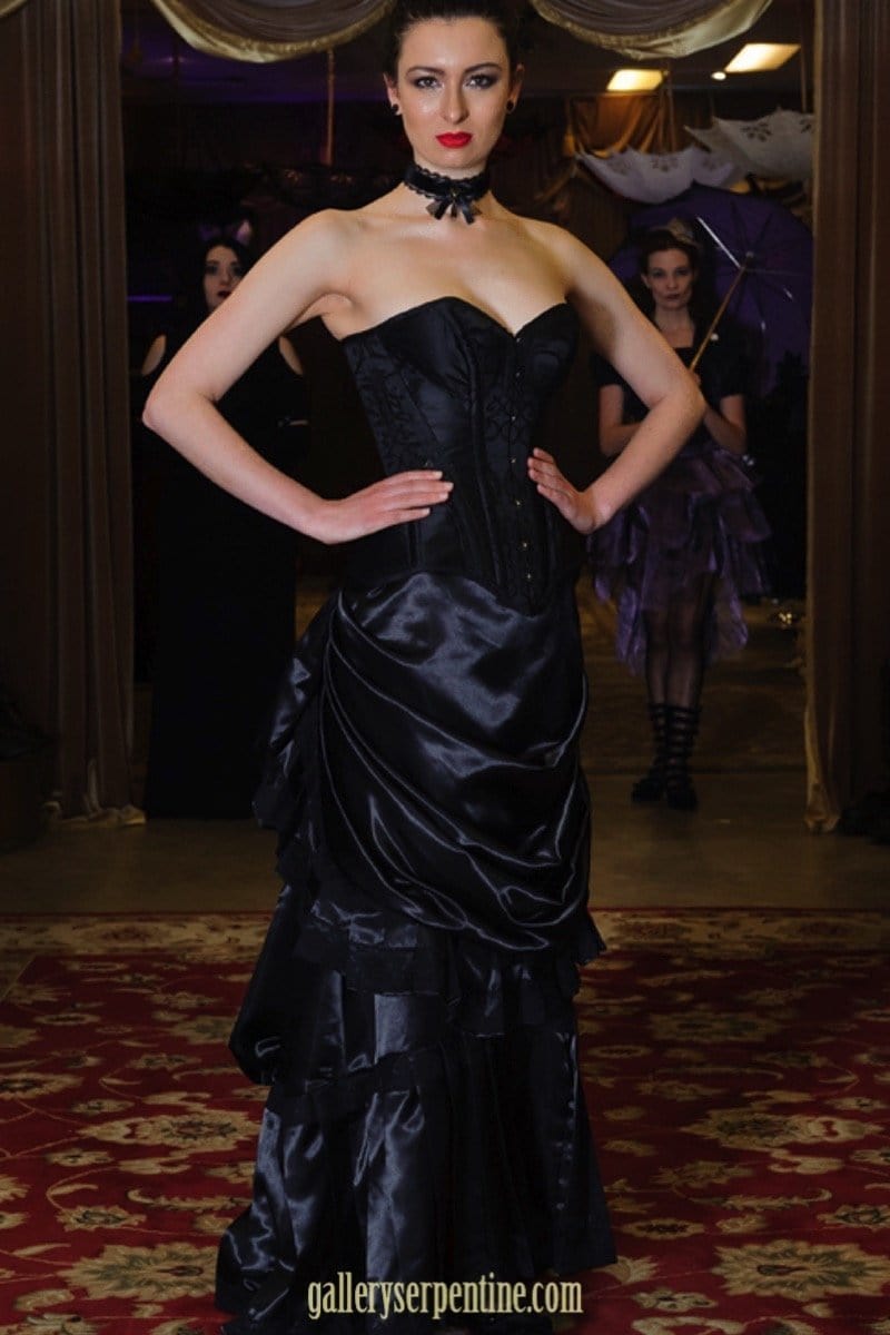 black over the bust Turn of the Century steel boned corset made in Australia