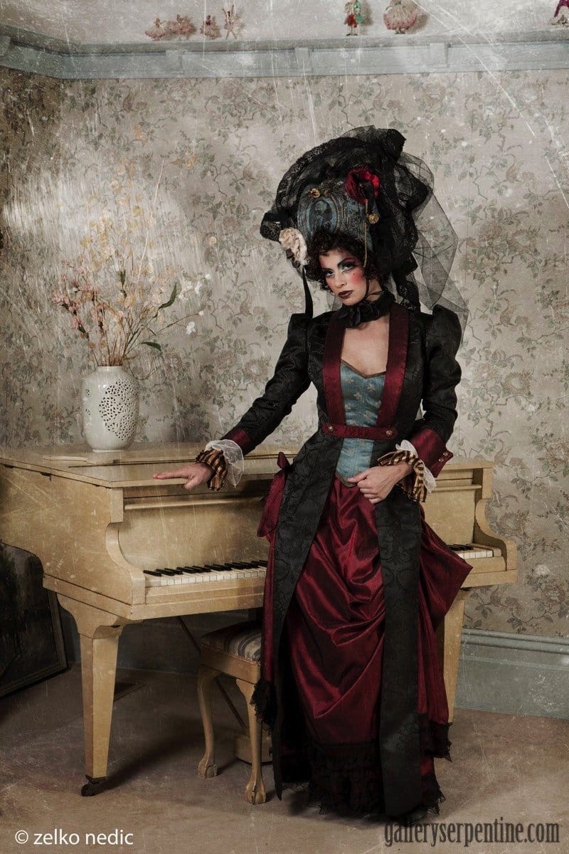 Gothic victorian steampunk jacket for gothic weddings made to measure