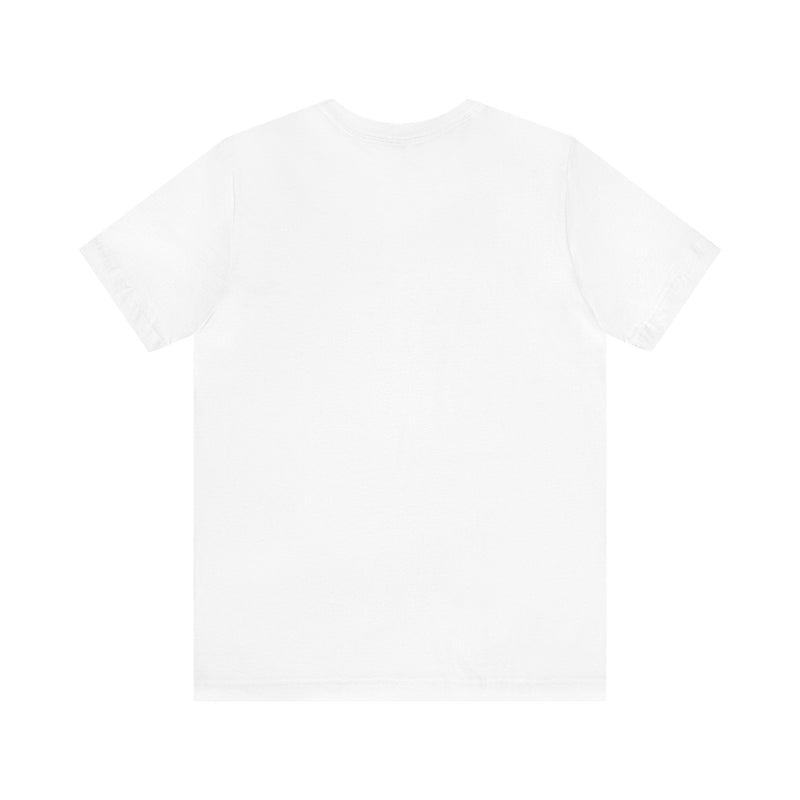 back view of the Queen Cluck, the royal Chicken Queen printed on a white Bella+Canvas3001 t-shirt for Gallery Serpentine