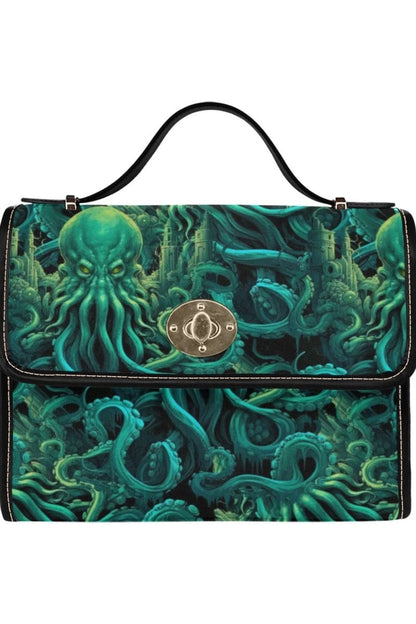 Lovecraft Cthulhu deep sea monster satchel handbag in rich deep greens at Gallery Serpentine