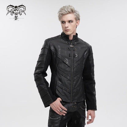 blonde agent wearing the Stealth Operative 138 cyber punk techwear jacket from Devil Fashion now at Gallery Serpentine