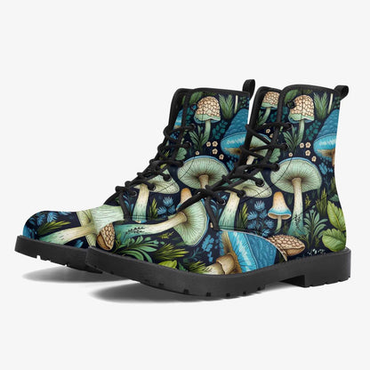 Mushroomcore toadstool forest boots in blues and greens 1