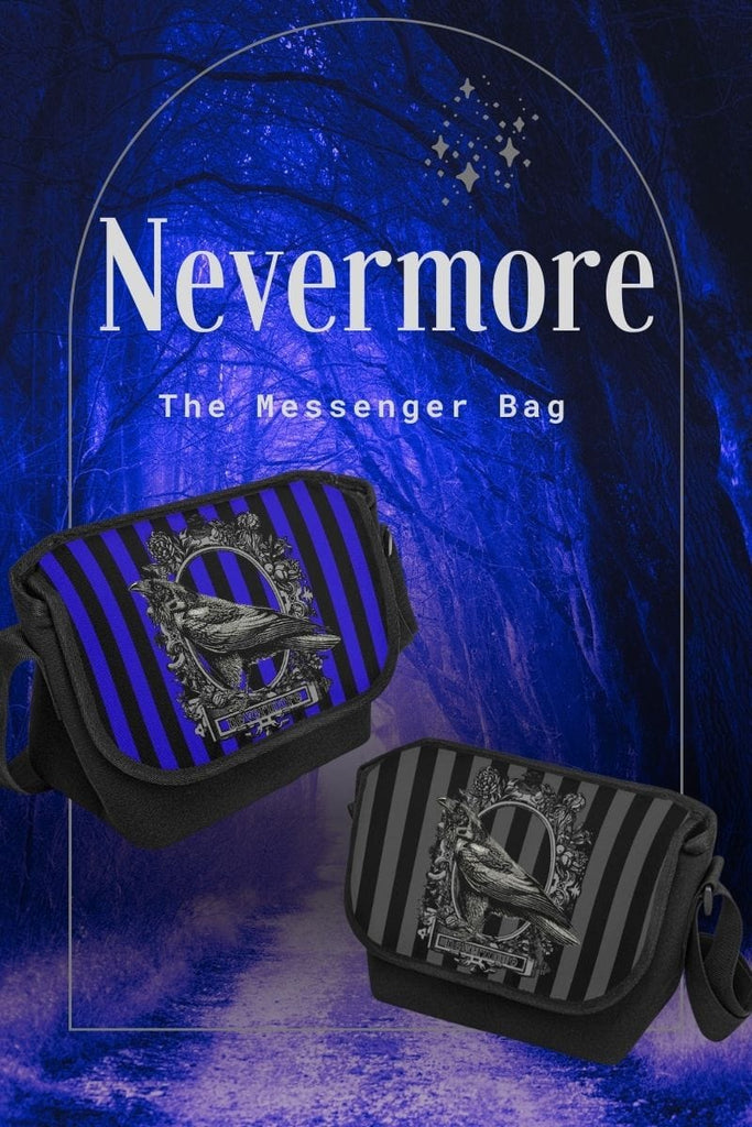 Raven Bag Gothic Messenger Bag Poe Raven Steampunk Nevermore 