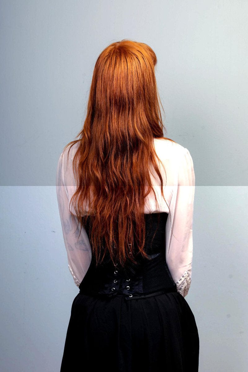 Mesh and satin longerline under bust corset for posture support and waist control at Gallery Serpentine 4