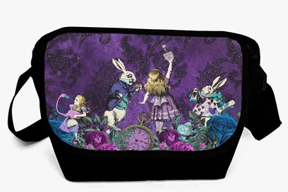 gothic alice in wonderland purple messenger bag 1