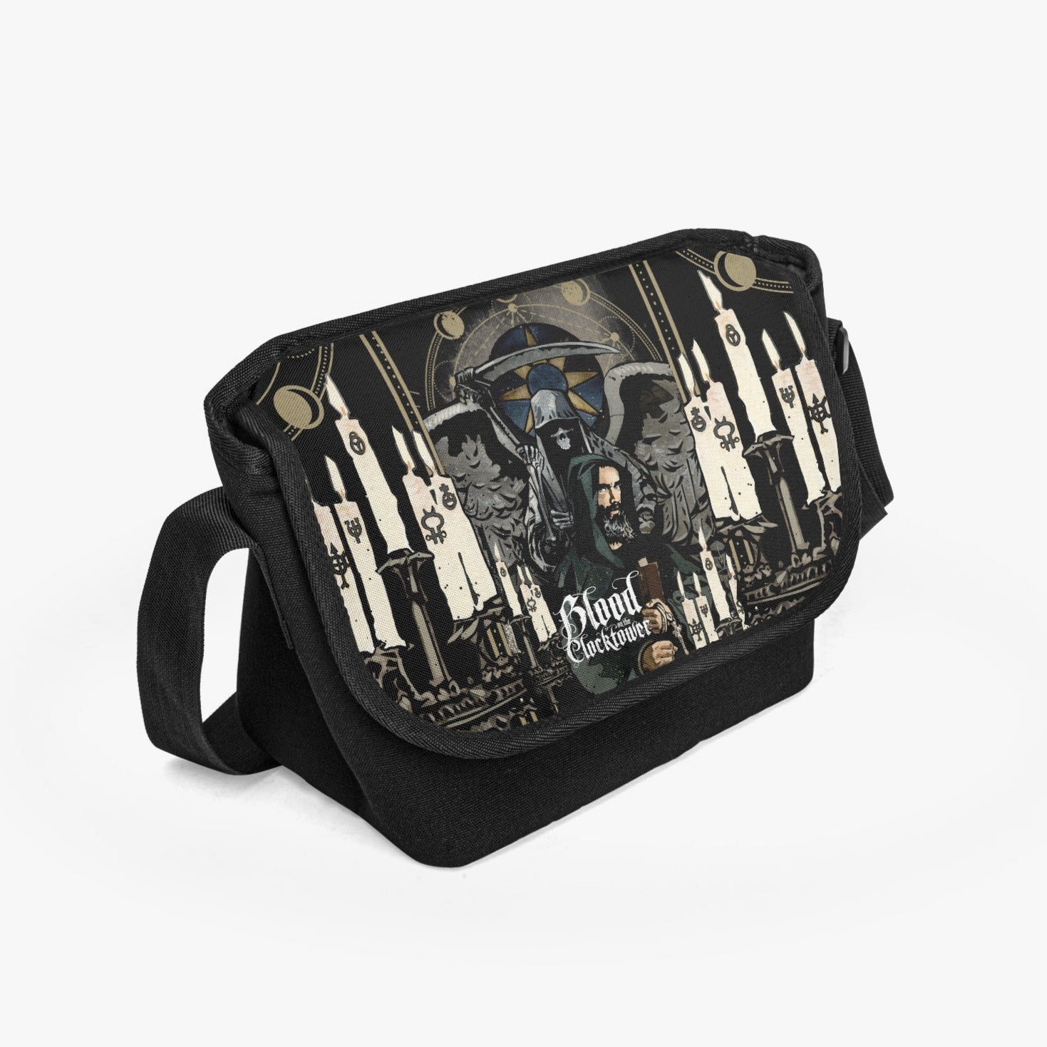 Reaper Messenger Bag for Blood on the Clocktower board game players, padded canvas, quality, unisex, minimalist design