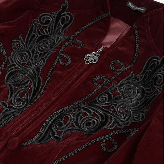 Gothic Victorian Dark Red Velvet Women's Jacket