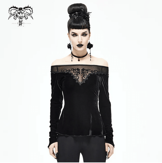 Black Rose Velvet Top