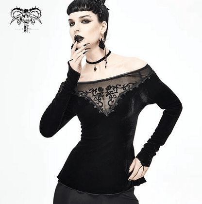 Black Rose Velvet Top