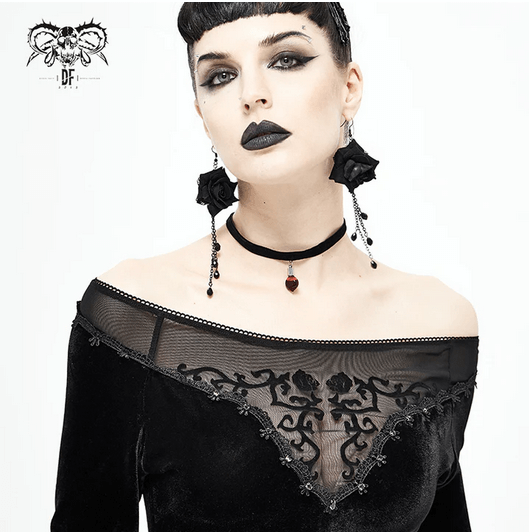 Black Rose Velvet Top